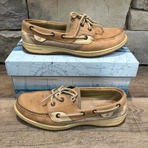 Sperry Top Sider Women's Leather Bluefish 2-Eye Boat Shoe Linen/Oat US 9M